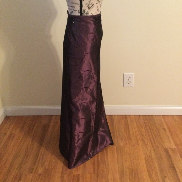 Ann Taylor LOFT Purple Embroidered With Sequins Maxi Skirt Size 14P - Picture 3 of 11